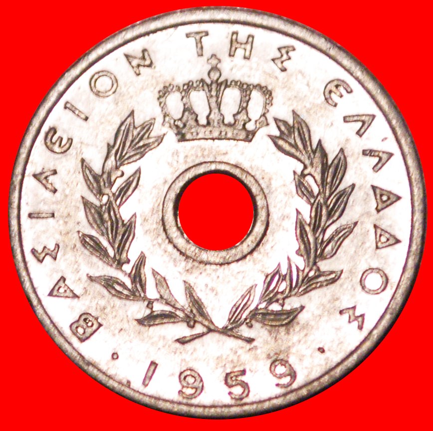  * SWITZERLAND (1954-1971): GREECE ★ 10 LEPTONS 1959 PAUL I (1947-1964)★LOW START★ NO RESERVE!   