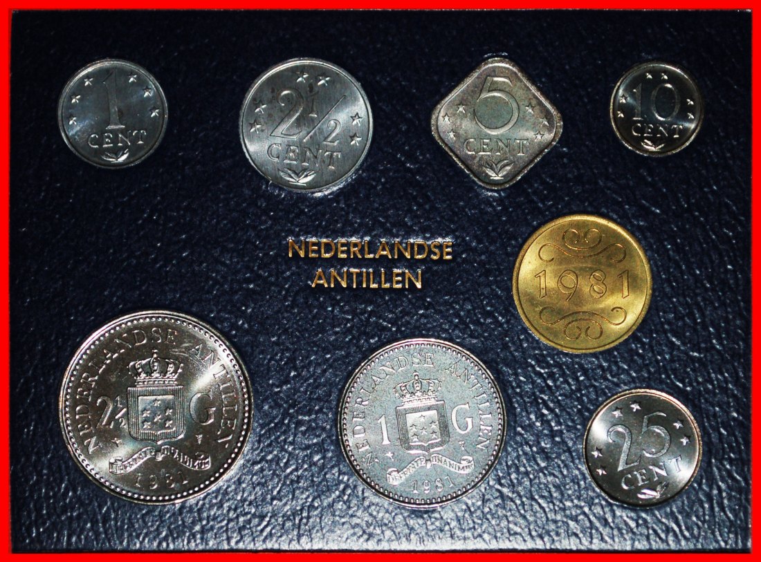  * FDC SET:NETHERLANDS ANTILLES★1 - 2 1/2 - 5-10-25 CENTS 1-2 1/2 GULDEN 1981★LOW START ★ NO RESERVE!   