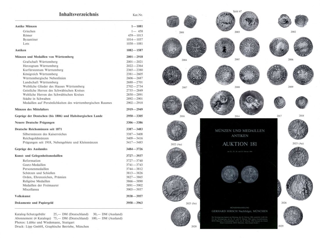  Hirsch (München) Auktion 181 (1994) Antike bis Neuzeit Große Sammlung Württemberg ,Antike Kleinkunst   