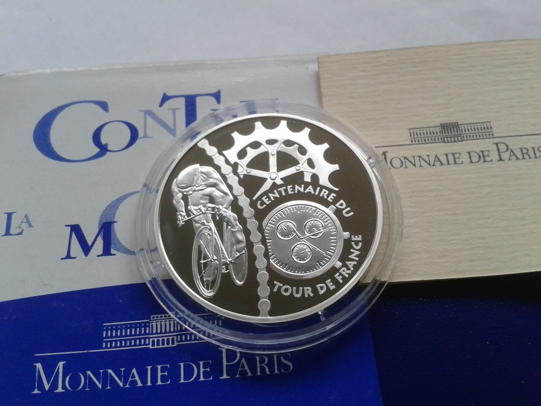  Original 1,5 euro 2003 PP Frankreich Tour de france Zeitfahren 22,2g Silber 900er   