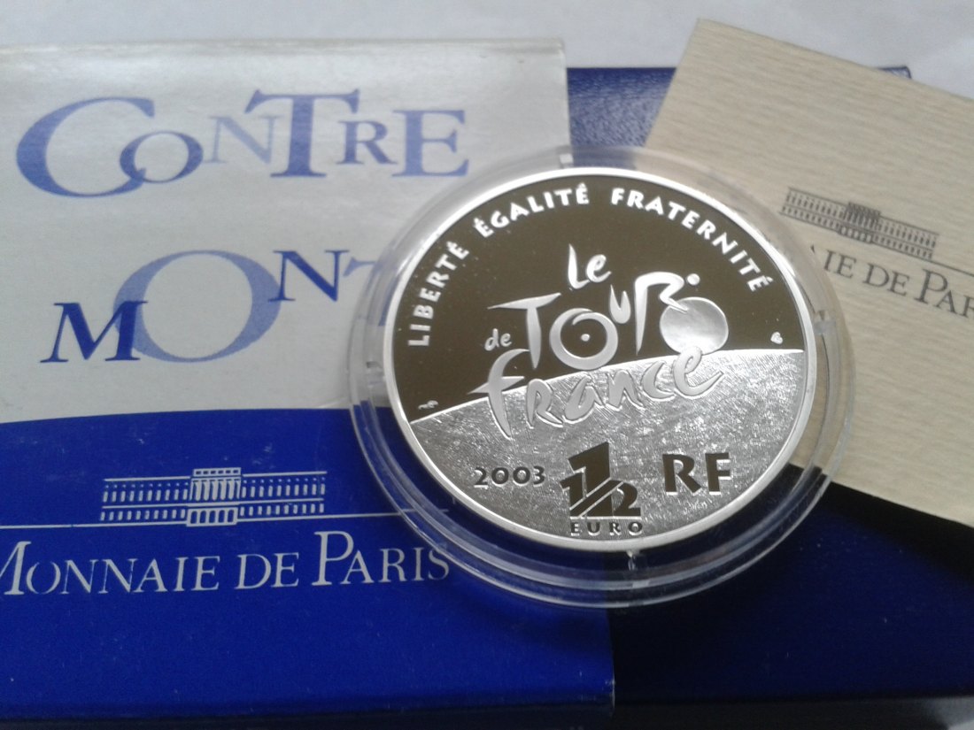  Original 1,5 euro 2003 PP Frankreich Tour de france Zeitfahren 22,2g Silber 900er   