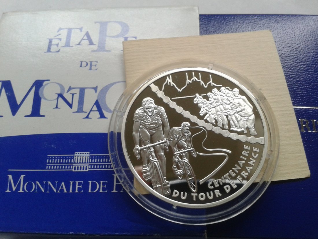  Original 1,5 euro 2003 PP Frankreich Tour de france Bergetappe 22,2g Silber 900er   