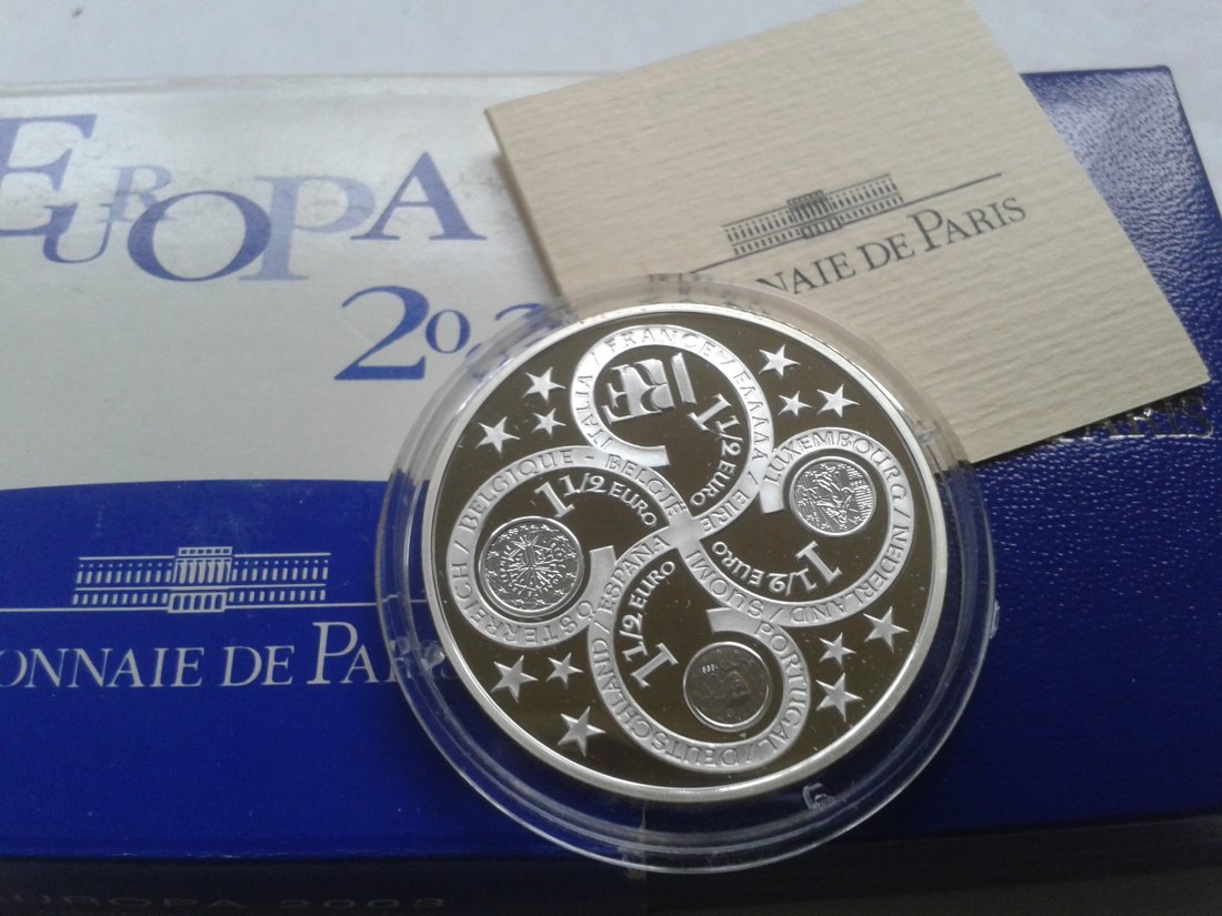  Original 1,5 euro 2003 PP Frankreich Europa Marianne 22,2g Silber 900er   