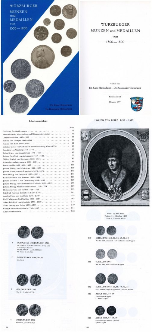  ZITIERWERK - Helmschrott - Würzburger Münzen & Medaillen von 1500-1800 / Würzburg   