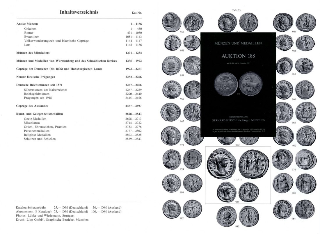  Hirsch (München) Auktion 188 (1995) Antike bis Neuzeit Slg. Württemberg und des Schwäbischen Kreises   