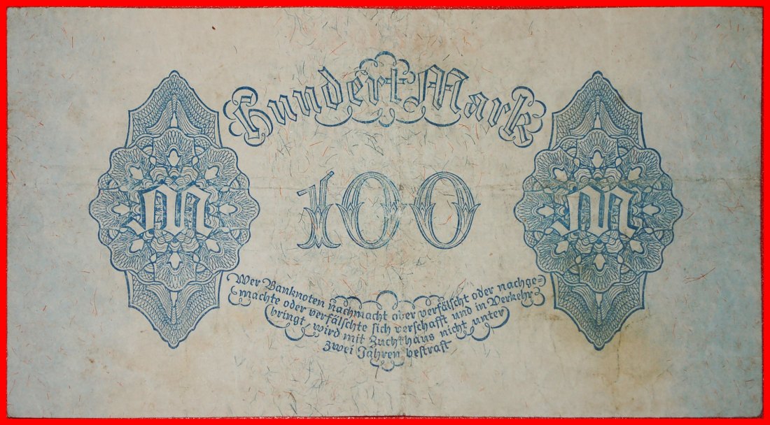  * REICHSBANKNOTE: GERMANY ★ 100 MARK 1922 SERIES LETTER C CRISP!★LOW START ★ NO RESERVE!   