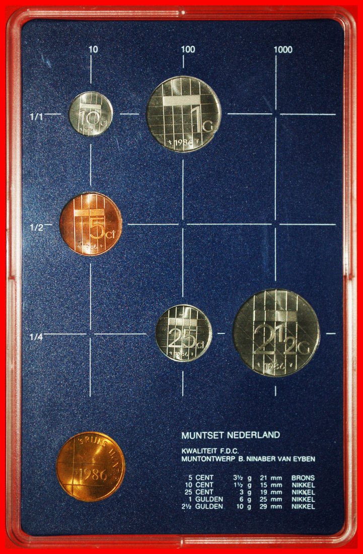  * BEATRIX (1980-2013): NETHERLANDS ★ SELECT MINT SET 1986 (5 COINS + MEDAL)!★LOW START ★ NO RESERVE!   