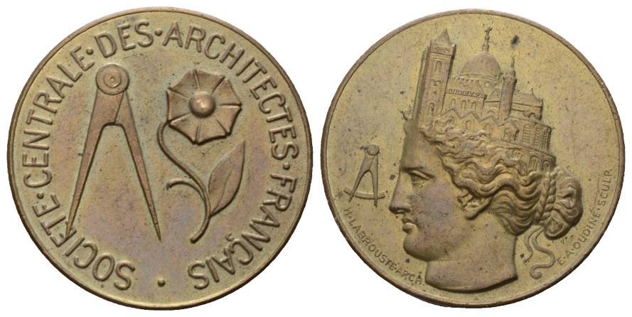  Frankreich; Medaille o.J.; Bronze; 14,35 g, Ø 33 mm   