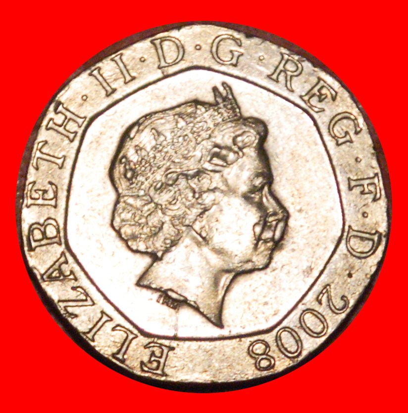  * SCHILD 2008-2015:GROSSBRITANNIEN★20 PENCE 2008★SCHWEIGENDE ELISABETH II. 1953-2022★OHNE VORBEHALT!   