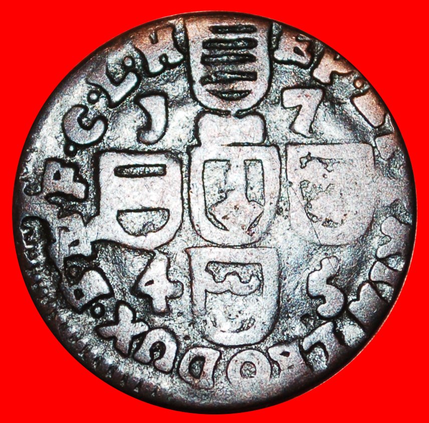  * BAVARIA (1744-1746): BELGIUM LIEGE★1 LIARD 1745! JOHANN THEODOR 1744-1763★LOW START ★ NO RESERVE!   