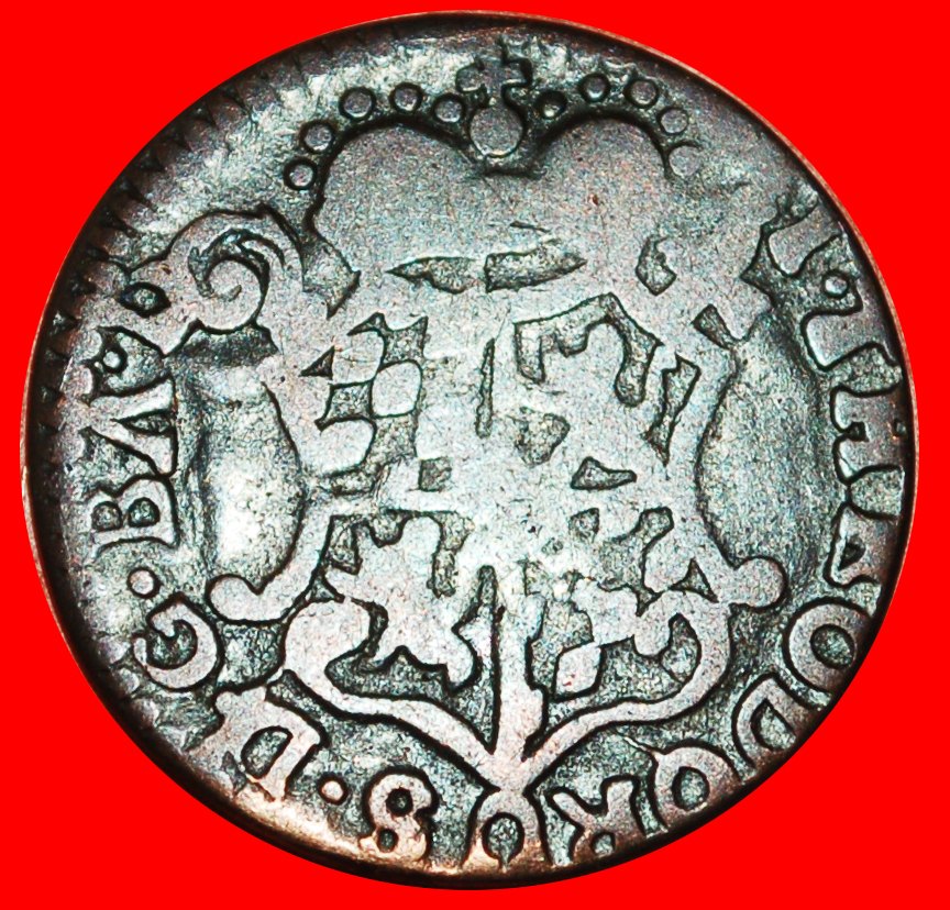  * BAVARIA (1744-1746): BELGIUM LIEGE★1 LIARD 1745! JOHANN THEODOR 1744-1763★LOW START ★ NO RESERVE!   