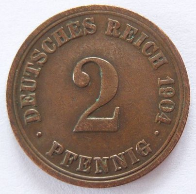  Deutsches Reich 2 Pfennig 1904 A Kupfer ss   