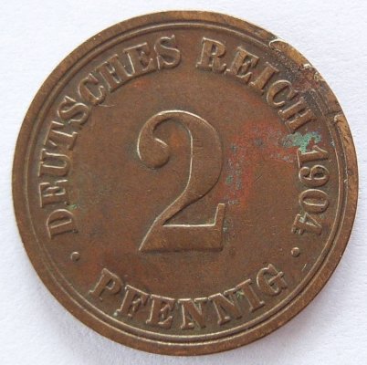  Deutsches Reich 2 Pfennig 1904 A Kupfer ss   