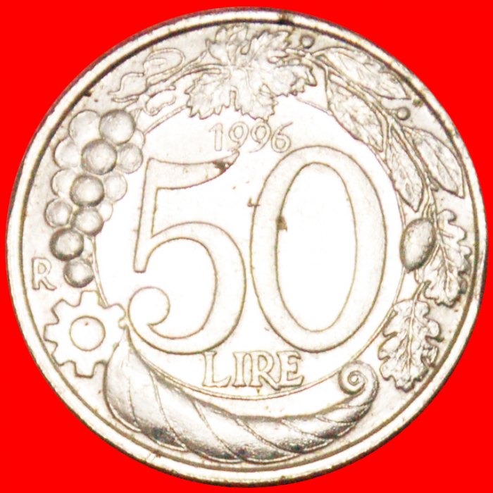  * TURRETED ALLEGORY: ITALY ★ 50 LIRAS 1996R! LOW START! ★ NO RESERVE!   