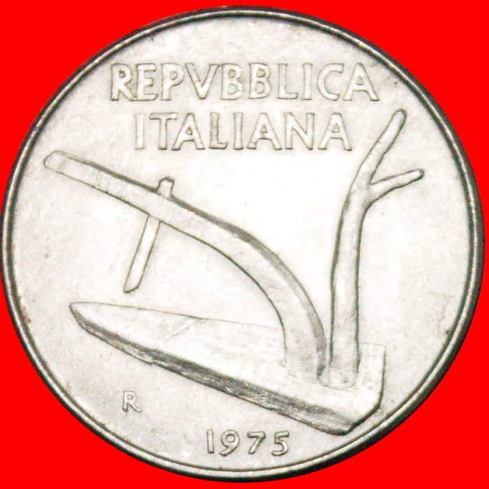  * PLOUGH AND EARS: ITALY ★ 10 LIRAS 1975R! LOW START! ★ NO RESERVE!   