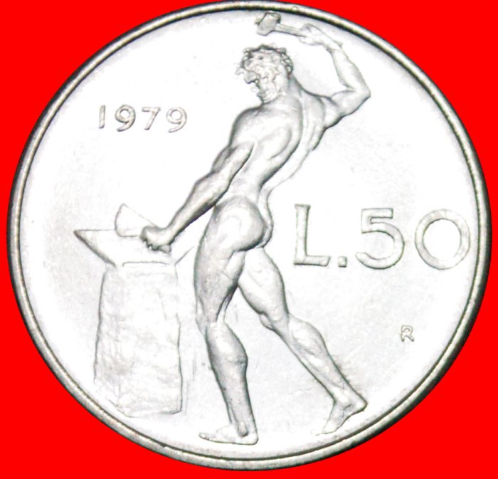 * NUDE GOD VULCAN: ITALY ★ 50 LIRAS 1979R! LOW START! ★ NO RESERVE!