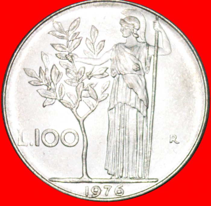  * GODDESS MINERVA: ITALY ★ 100 LIRAS 1976R! LOW START! ★ NO RESERVE!   