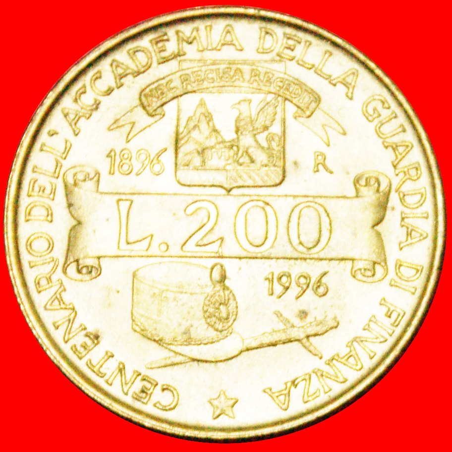  * GRIFFIN: ITALY ★ 200 LIRAS 1896-1996R! MINT LUSTRE! LOW START! ★ NO RESERVE!   