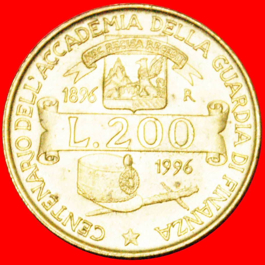 * GRIFFIN: ITALY ★ 200 LIRAS 1896-1996R! MINT LUSTRE! LOW START! ★ NO RESERVE!