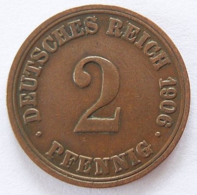  Deutsches Reich 2 Pfennig 1906 A Kupfer ss   