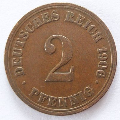  Deutsches Reich 2 Pfennig 1906 A Kupfer ss   