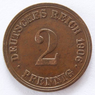  Deutsches Reich 2 Pfennig 1906 A Kupfer ss   