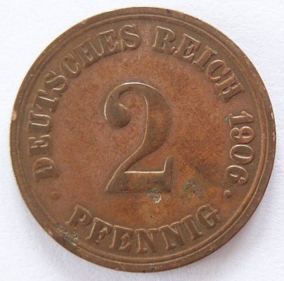  Deutsches Reich 2 Pfennig 1906 A Kupfer ss   