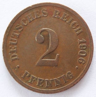  Deutsches Reich 2 Pfennig 1906 D Kupfer ss   