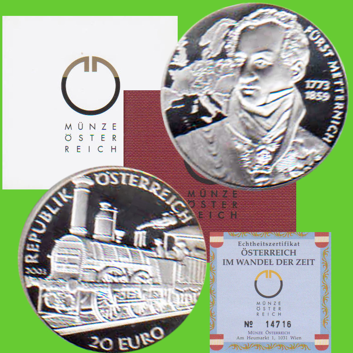  Offiz. 20 Euro Silbermünze Österreich *Die Biedermeierzeit* 2003 *PP* max 50.000St!   