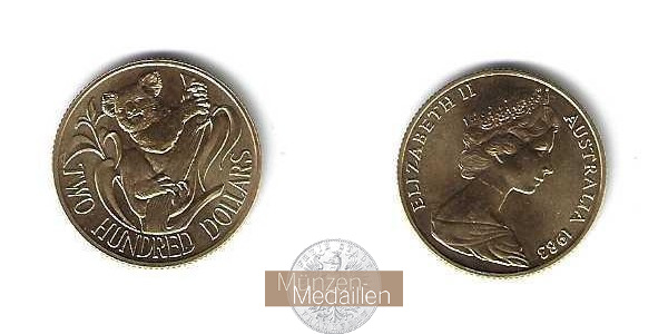 Australien MM-Frankfurt Feingewicht: 9,17g 200 Dollar 1983 