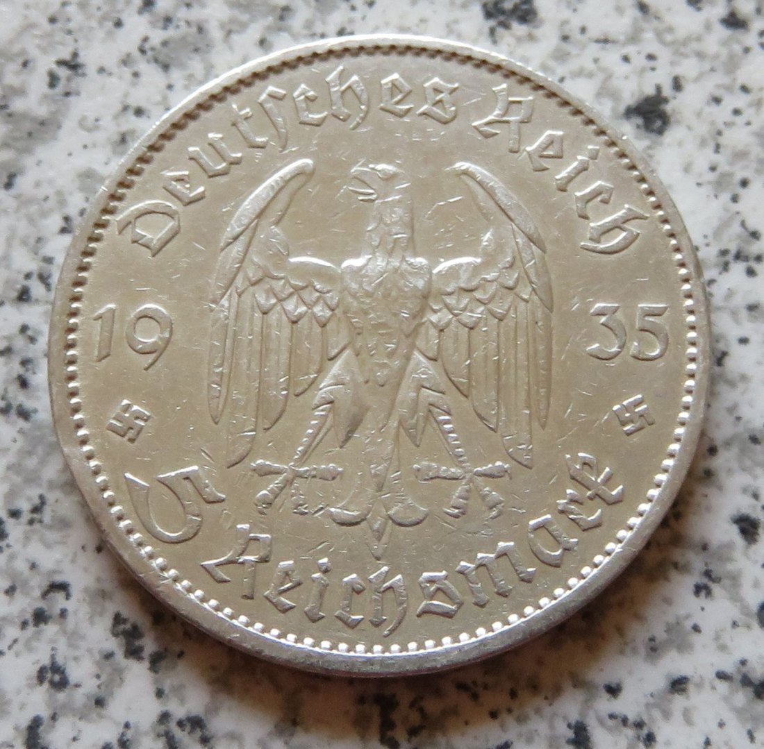 Drittes Reich 5 Reichsmark 1935 A, KoD   