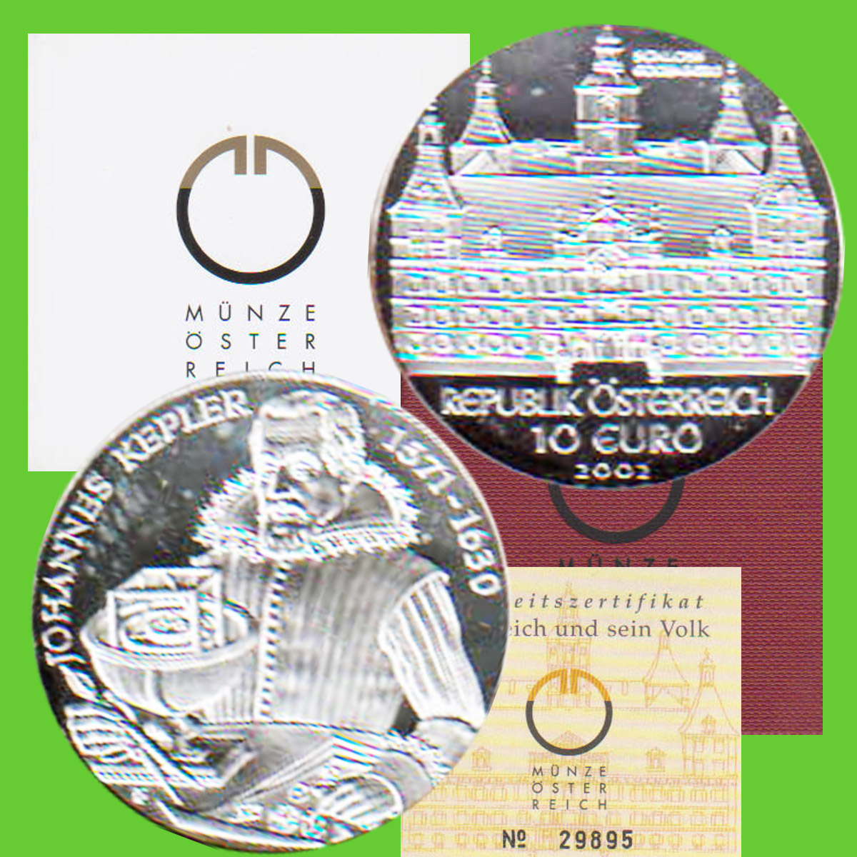  Offiz. 10-Euro-Silbermünze Österreich *Schloss Eggenberg* 2002 *PP* max 50.000St!   