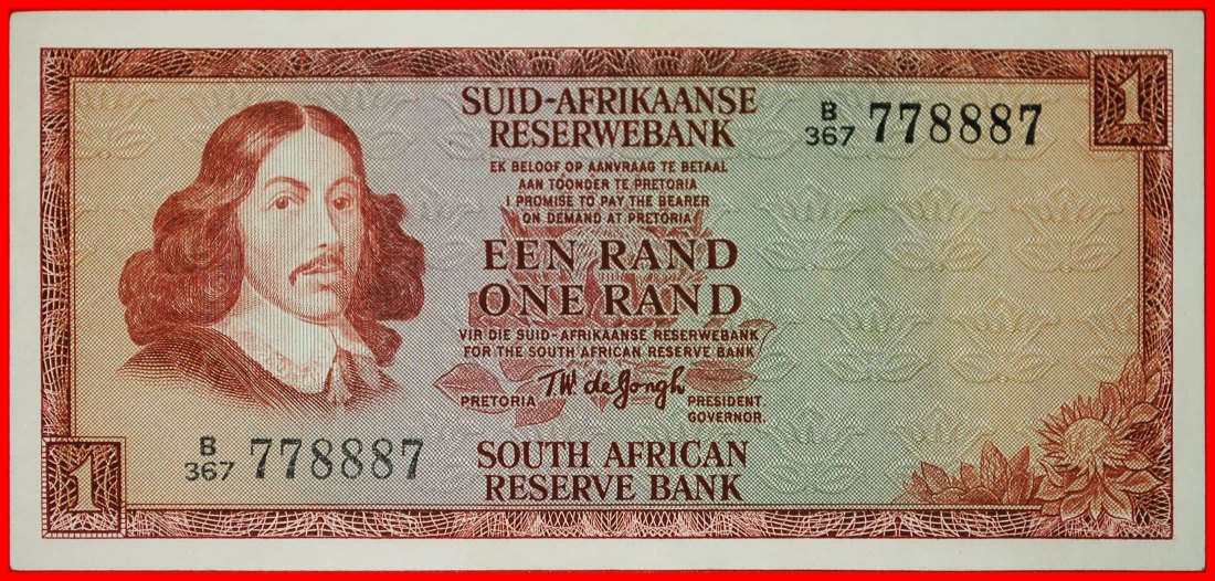  ~ JAN van RIEBEECK (1619-1677): SOUTH AFRICA ★ 1 RAND (1975) SHEEP 1966-1975 LOW START ★ NO RESERVE!   