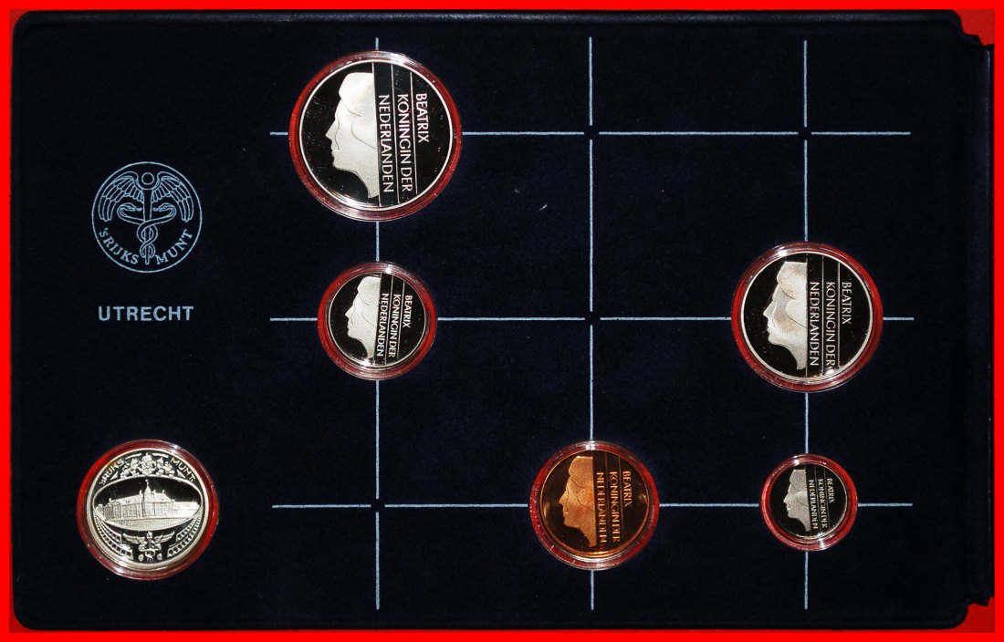  Ⰶ BEATRIX (1980-2013): NETHERLANDS ★ PROOF SET 1984 (5 COINS + SILVER MEDAL)!★LOW START★NO RESERVE!   
