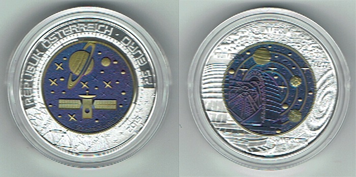  SZAIVERT ZWEITE REPUBLIK ÖSTERREICH 25 EURO 2015 KOSMOLOGIE SILBER NIOB   