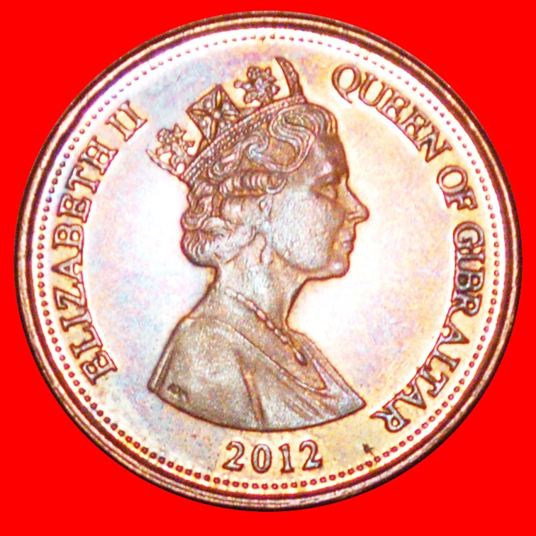  * GROSSBRITANNIEN (2012-2013): GIBRALTAR ★ 1 PENNY 2012! ELISABETH II. (1953-2022)★OHNE VORBEHALT   