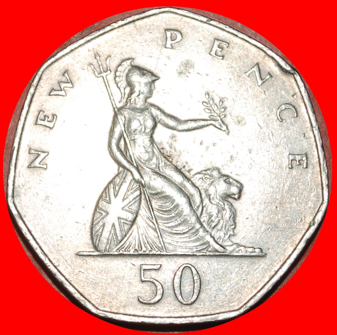 * HEPTAGON: GREAT BRITAIN ★ 50 NEW PENCE 1977!★LOW START ★ NO RESERVE!