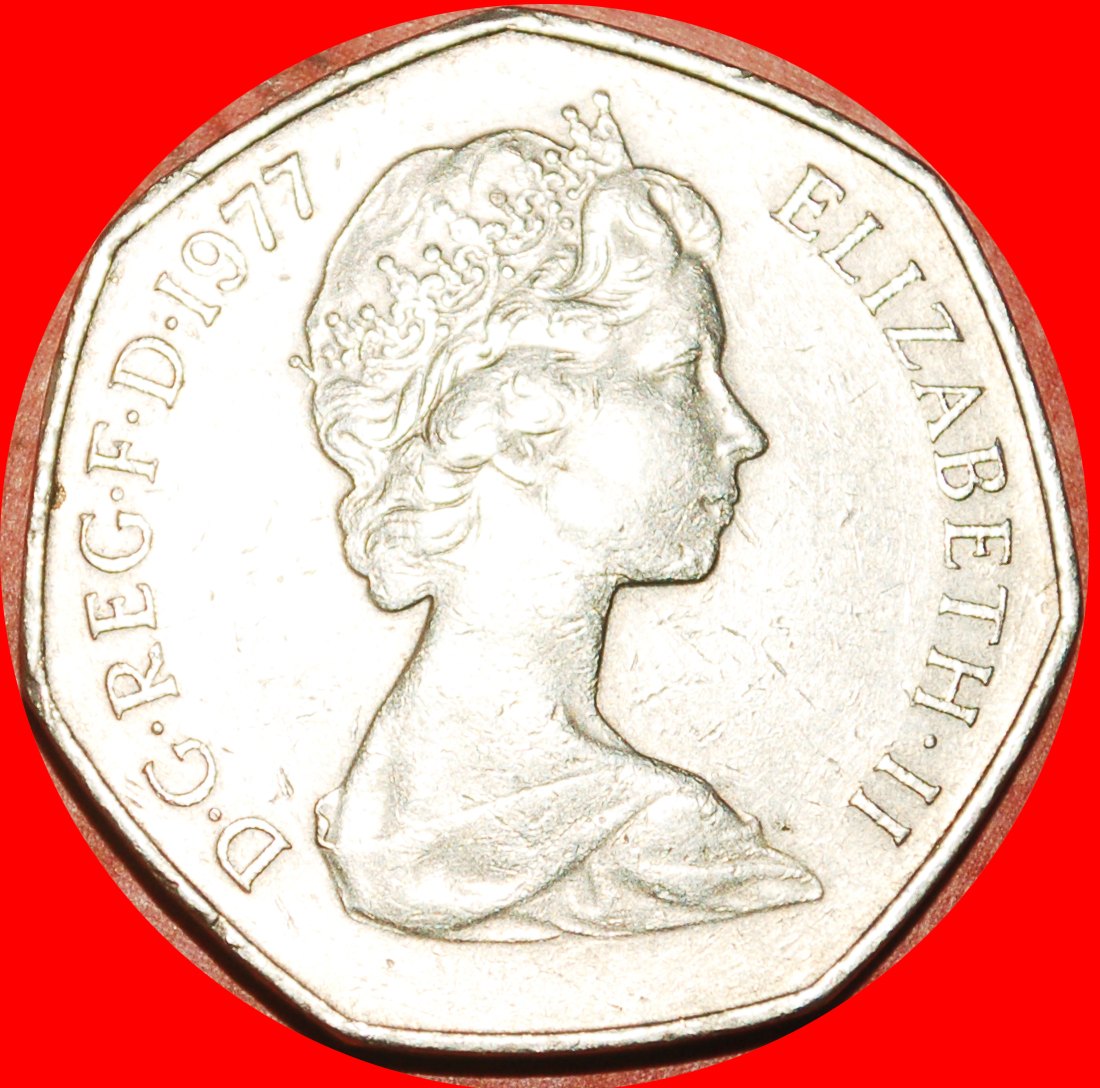  * SIEBENECK: GROSSBRITANNIEN ★ 50 NEU PENCE 1977!★OHNE VORBEHALT   