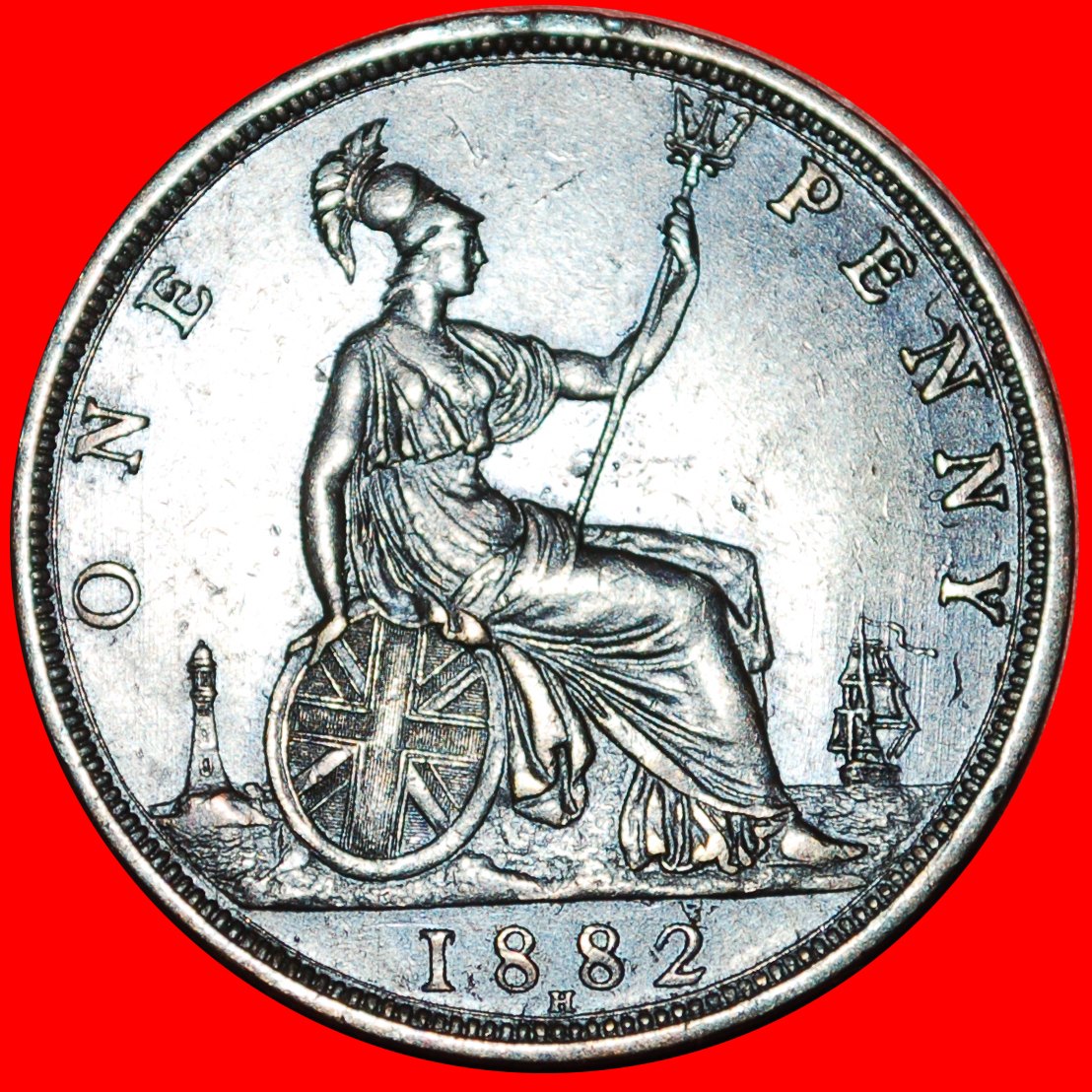 * 2 SOLD MISTRESS OF SEAS:UNITED KINGDOM★PENNY 1882H SHIP★VICTORIA 1837-1901★LOW START ★ NO RESERVE!