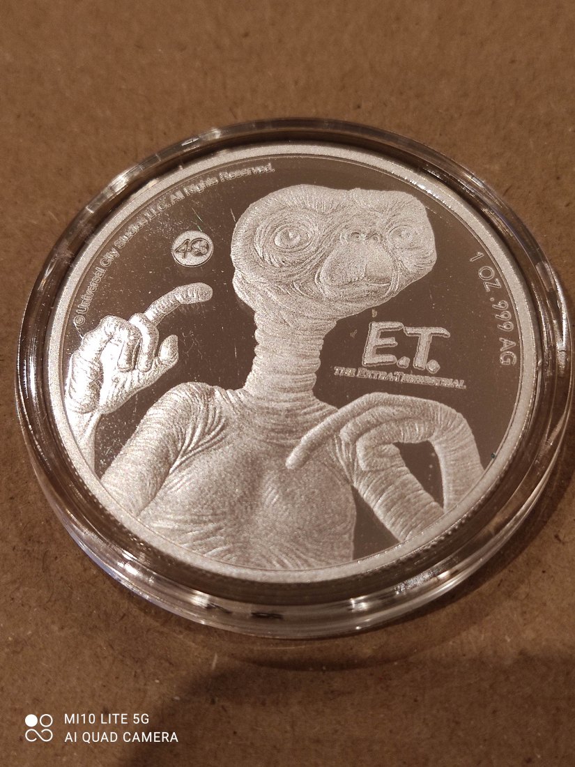 Niue 2 Dollars 1 Oz .999 Silber 2022 E.T. der Außerirdische - 40. Jubiläum   