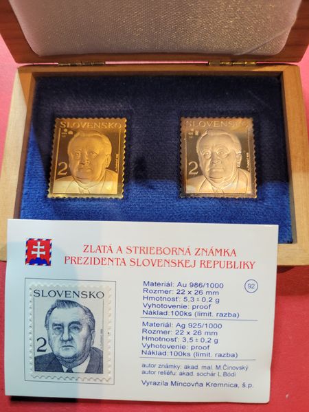  Slowakei Prsidenten Briefmarke Gold und AG 100 Stück Münzenankauf Koblenz Frank Maurer R5   