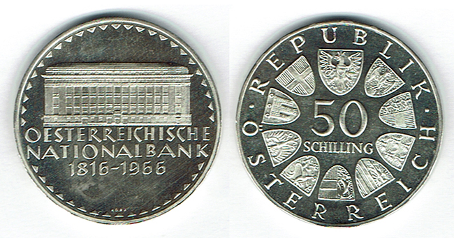  SZAIVERT ÖSTERREICH 2. REPUBLIK 50 SCHILLING 1966 NATIONALBANK   