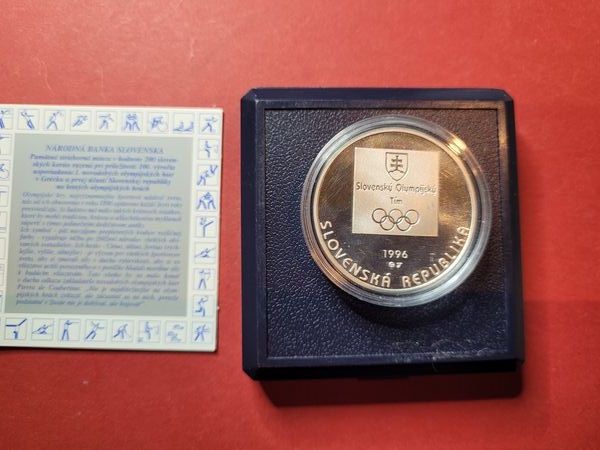  Slowakei 200 Kronen 1996 Olympia Proof 1700 St.R Münzenankauf Koblenz Frank Maurer R9   