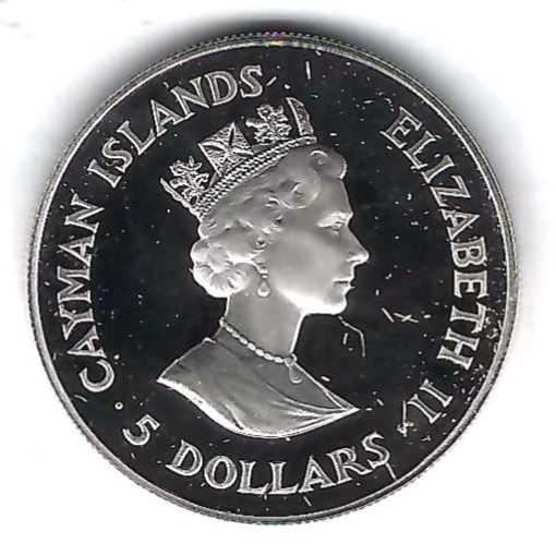  Cayman Island 5 D. Olympische Spiele 1988 Silber Golden Gate Münzenankauf Koblenz Frank Maurer X747   