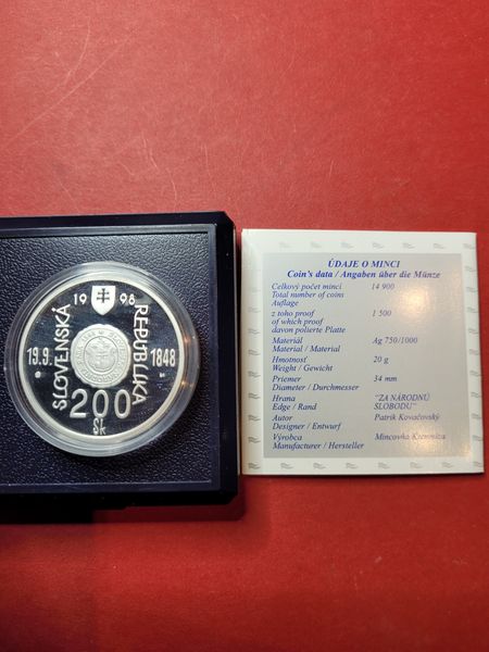  Slowakei 200 Kronen 1998 Aufstand Proof 1500 St. R Koblenz Frank Maurer R26   