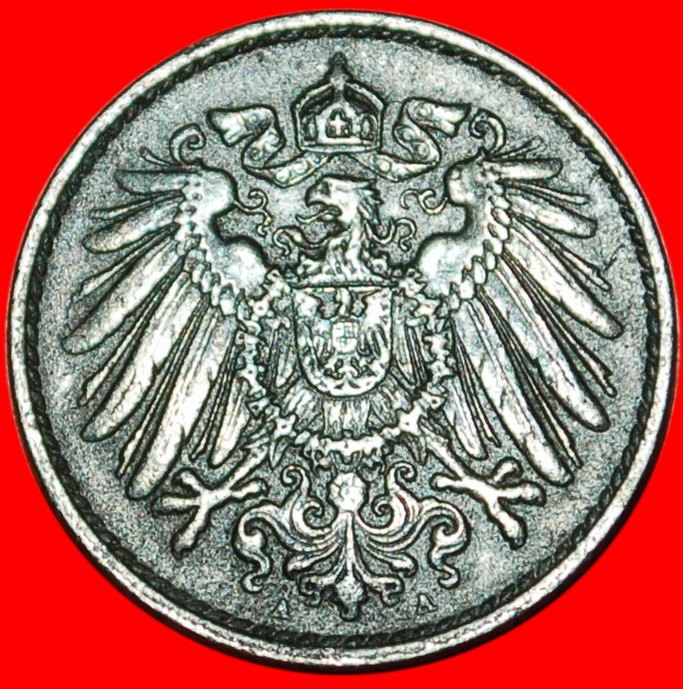  * ERSTER WELTKRIEG (1914-1918): DEUTSCHLAND ★ 5 PFENNIG 1917A BERLIN!★OHNE VORBEHALT!   