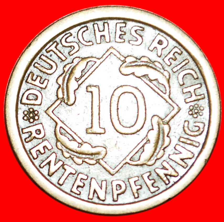  * PYRAMID OF WHEAT (1924-1936): GERMANY ★10 RENTENPFENNIGS 1924J!★LOW START ★ NO RESERVE!   