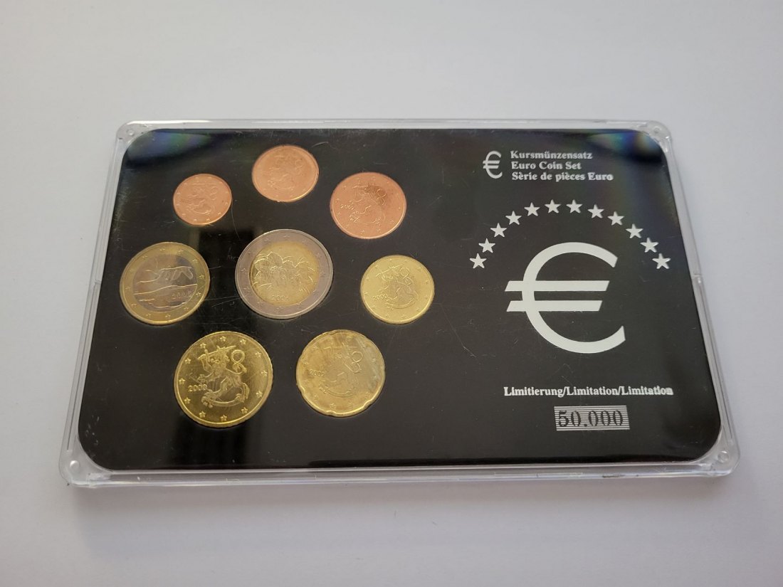  Kursmünzensatz 2000-2006 1 Cent bis 2 Euro KMS Ländersatz Finnland Spittalgold9800 (5377   