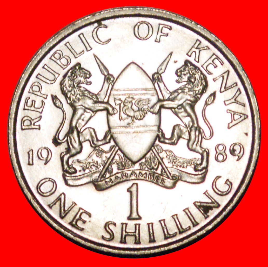  * GREAT BRITAIN (1978-1991): KENYA ★ 1 SHILLING 1989 UNC MINT LUSTRE!★LOW START★ NO RESERVE!!!   