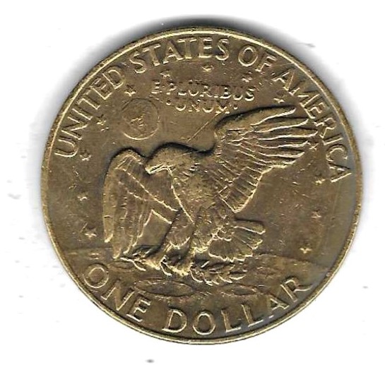  USA 1 Dollar 1977, CU-beschichtet Mit Cu-Ni-Leg, vergoldet, Stempelglanz, siehe Scan unten   